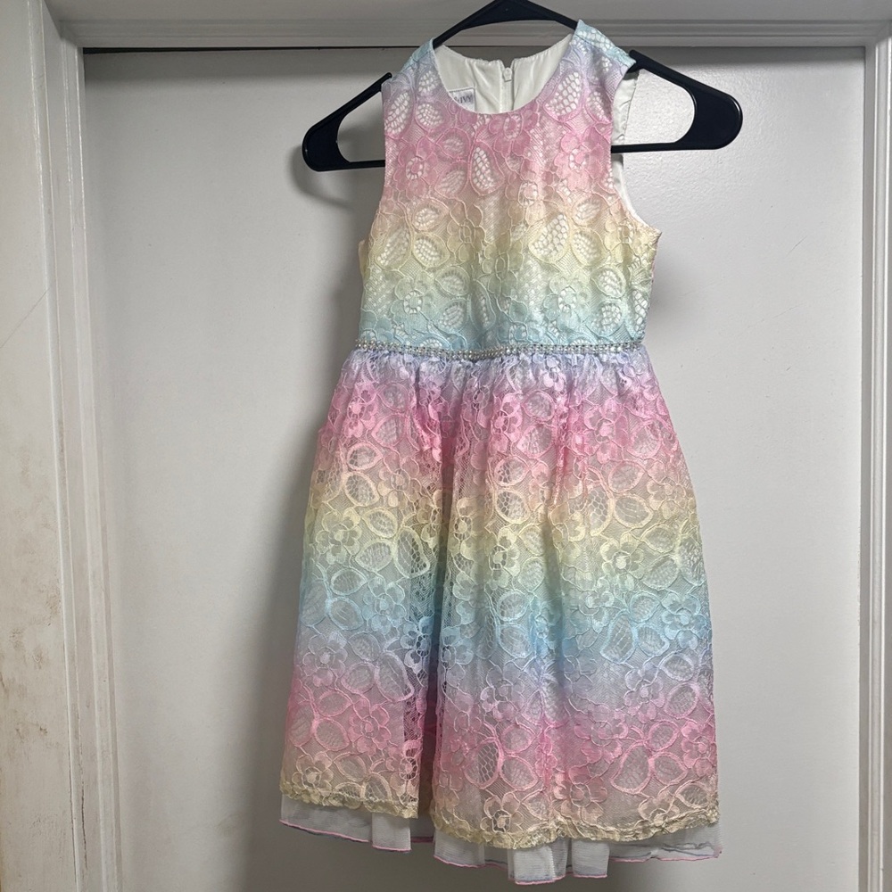 Iris & Ivy Pastel Lace Kids Dress